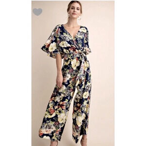 NWT! Kori America Black Floral‎ Jumpsuit